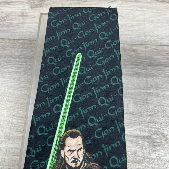 Star Wars Qui-Gon Jinn Neck Tie Black Jedi George Lucas Ralph Marlin - Picture 3 of 7